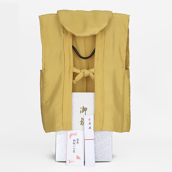 米寿祝い座布団カバーセット「黄・無地・正絹」